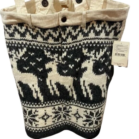 RARE! NWT Free People 2007 Y2K Nordic Reindeer Sweater Skirtall Y2K Cottagecore